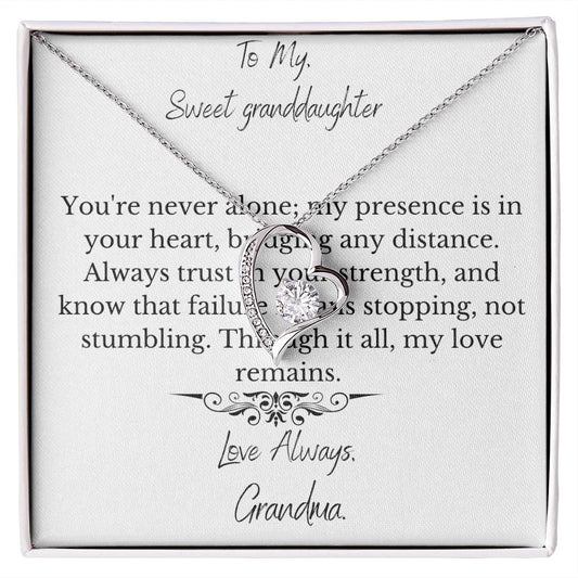 Forever Love Necklace: Eternal Bond with Grandma's Heartfelt Message Card