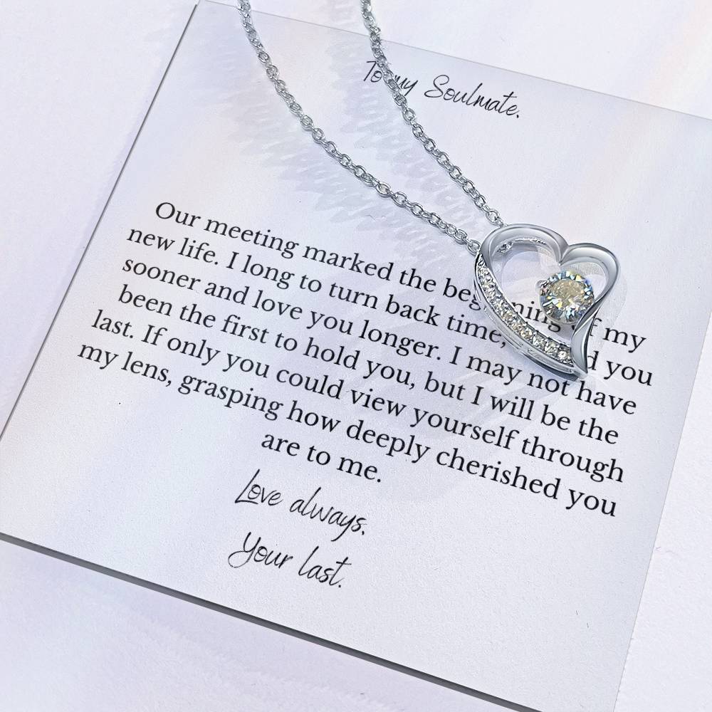 Eternal Bond: Forever Love Necklace with Personalized Soulmate Message Card
